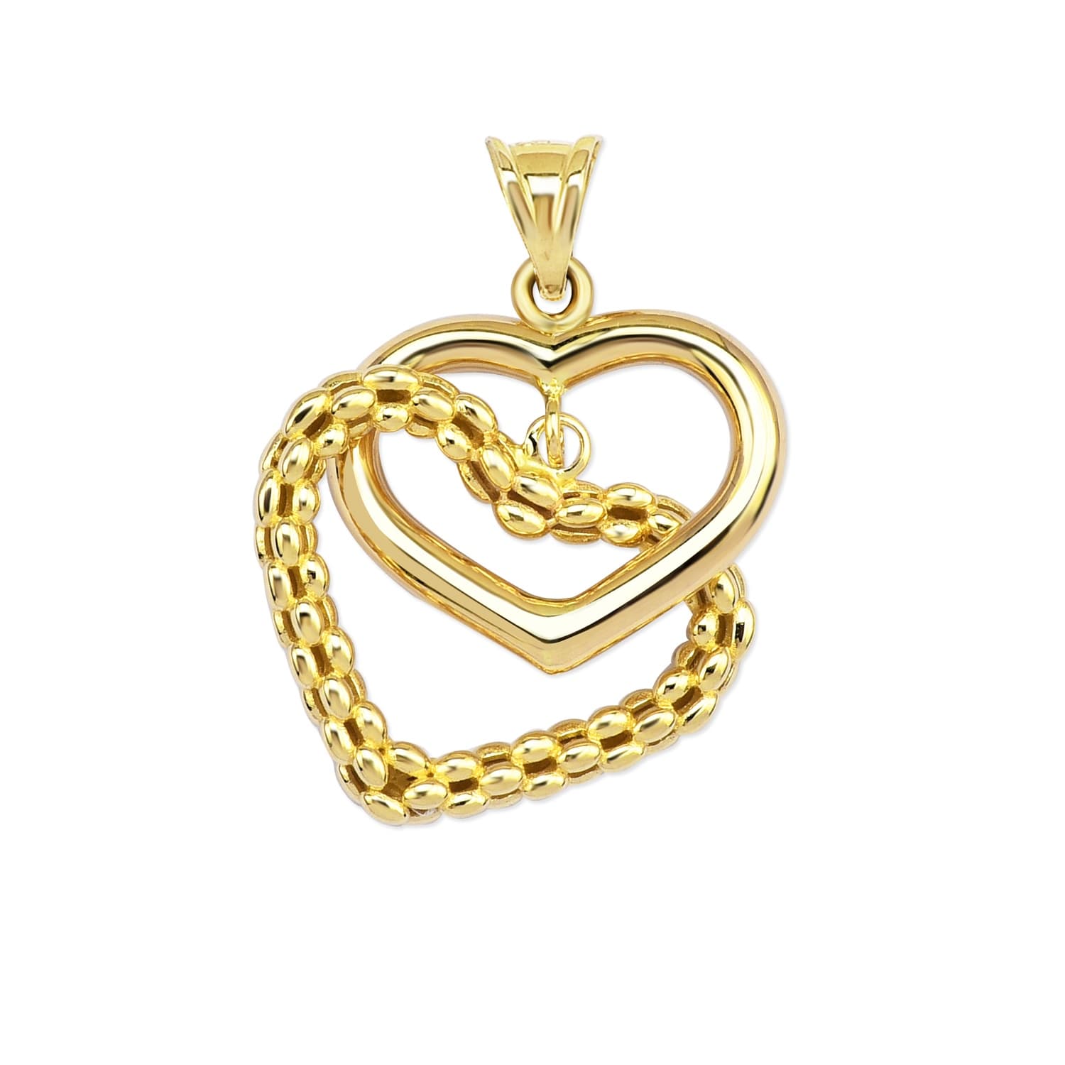 Златна висулка сърца - Image 1