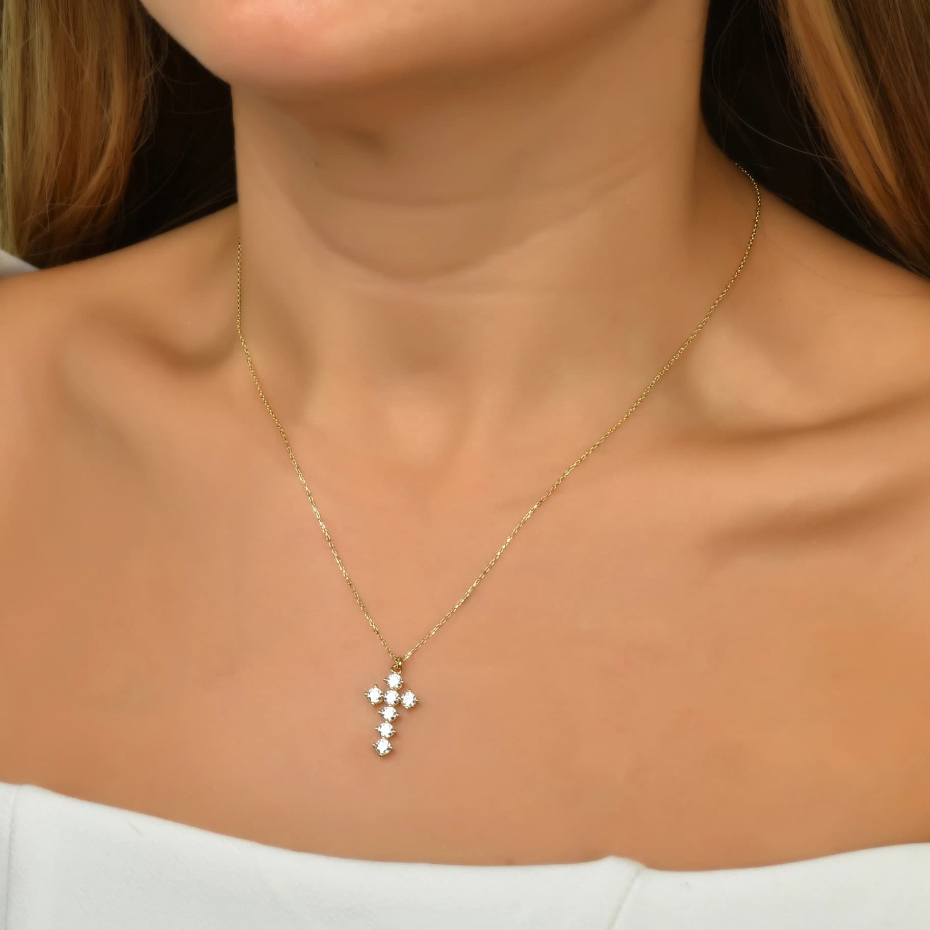 Дамски синджир с бели цирконий - Image 2