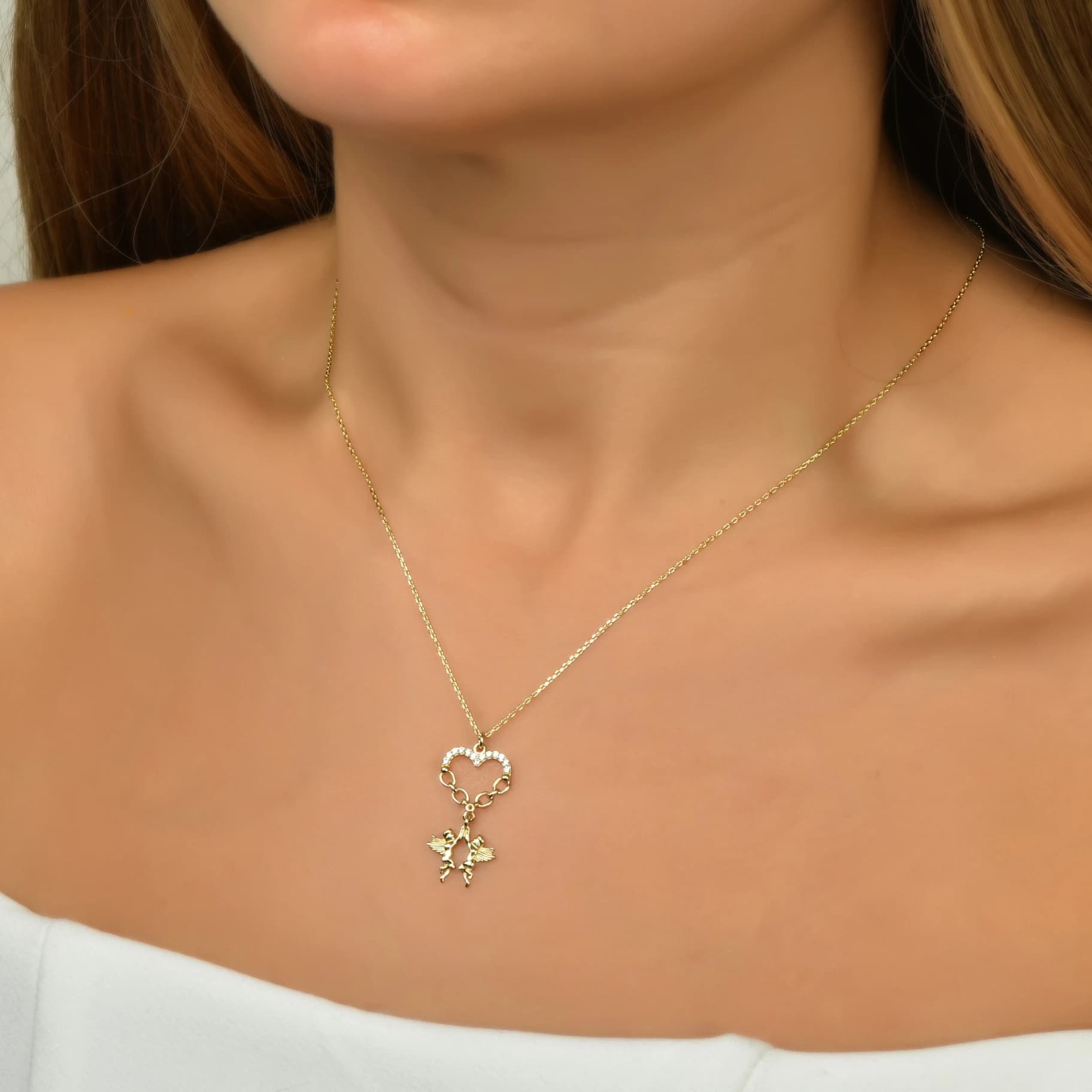 Дамски синджир с бели цирконий - Image 2