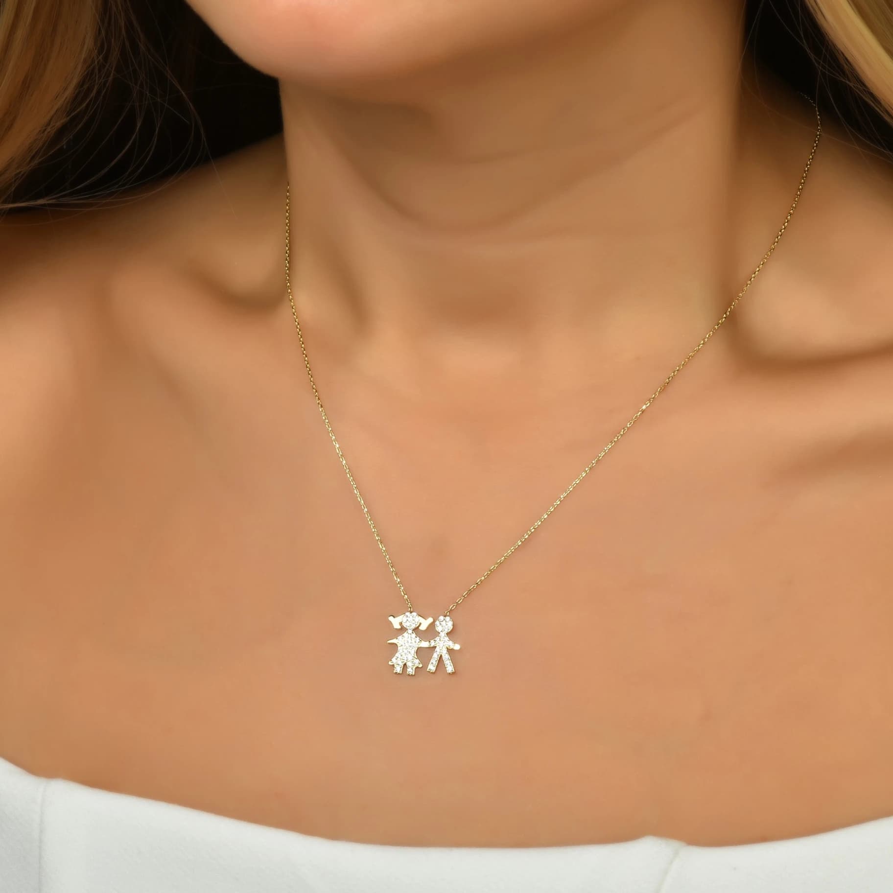 Дамски синджир с бели цирконий - Image 2