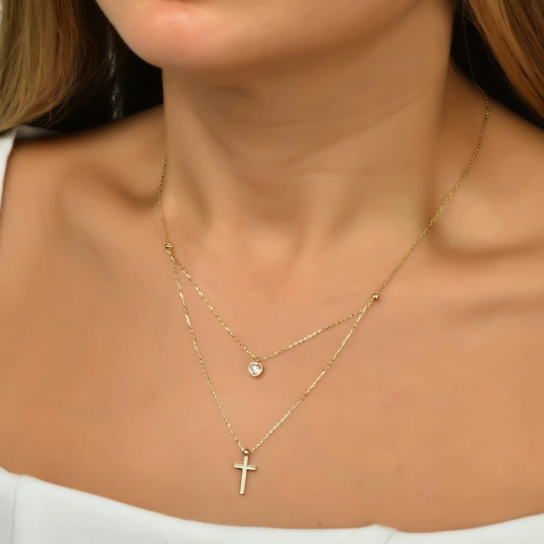 Дамски синджир с бели цирконий - Image 2