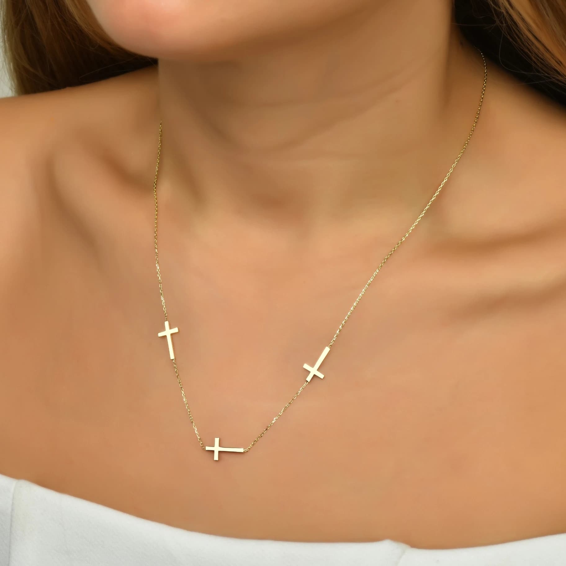 Дамски синджир с бели цирконий - Image 2