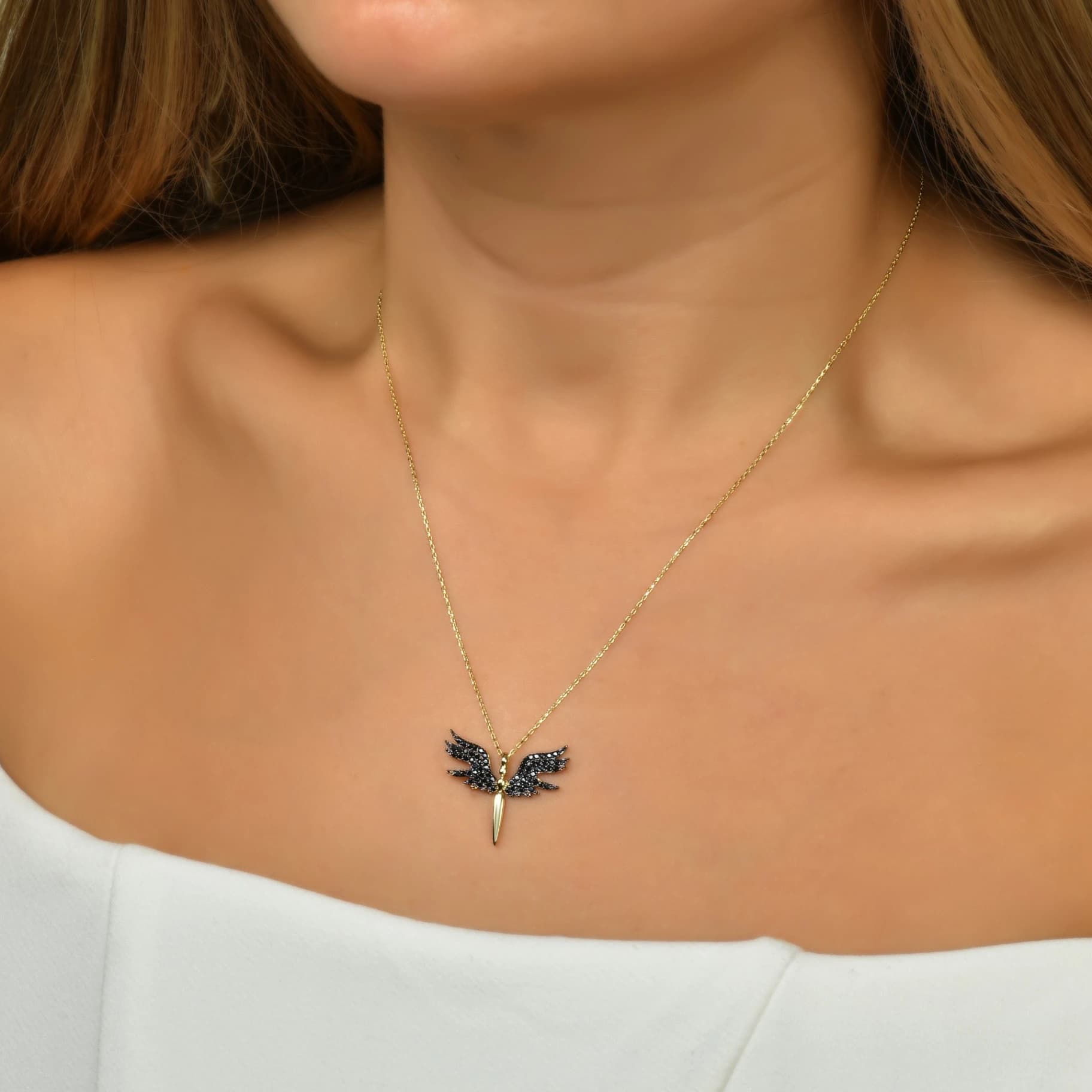 Дамски синджир с черни цирконий - Image 2