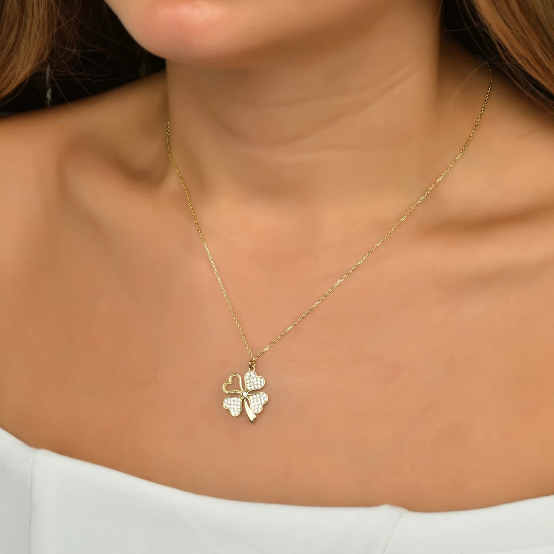 Дамски синджир с бели цирконий - Image 2