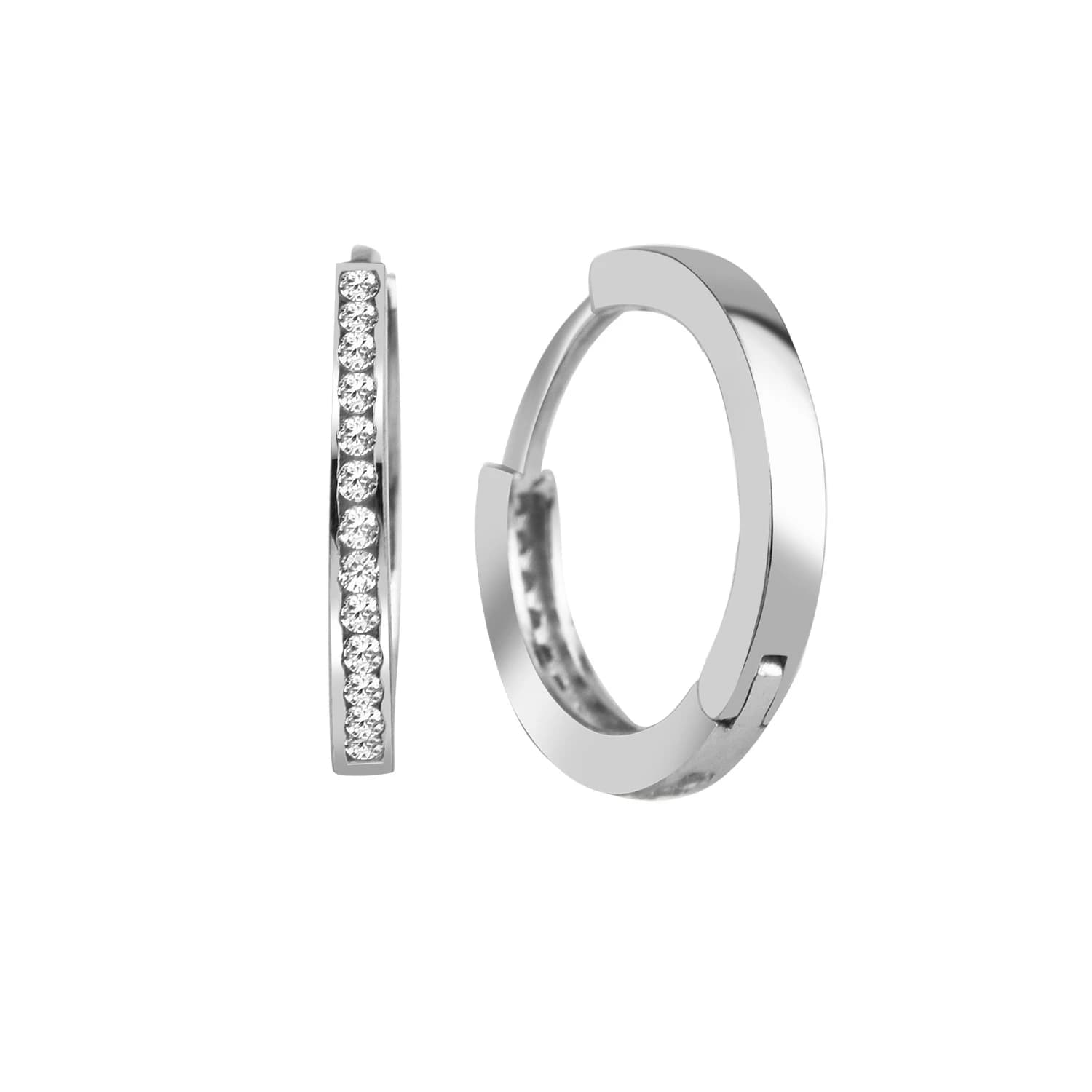 Детски обеци от бяло злато с бели цирконий - Image 1