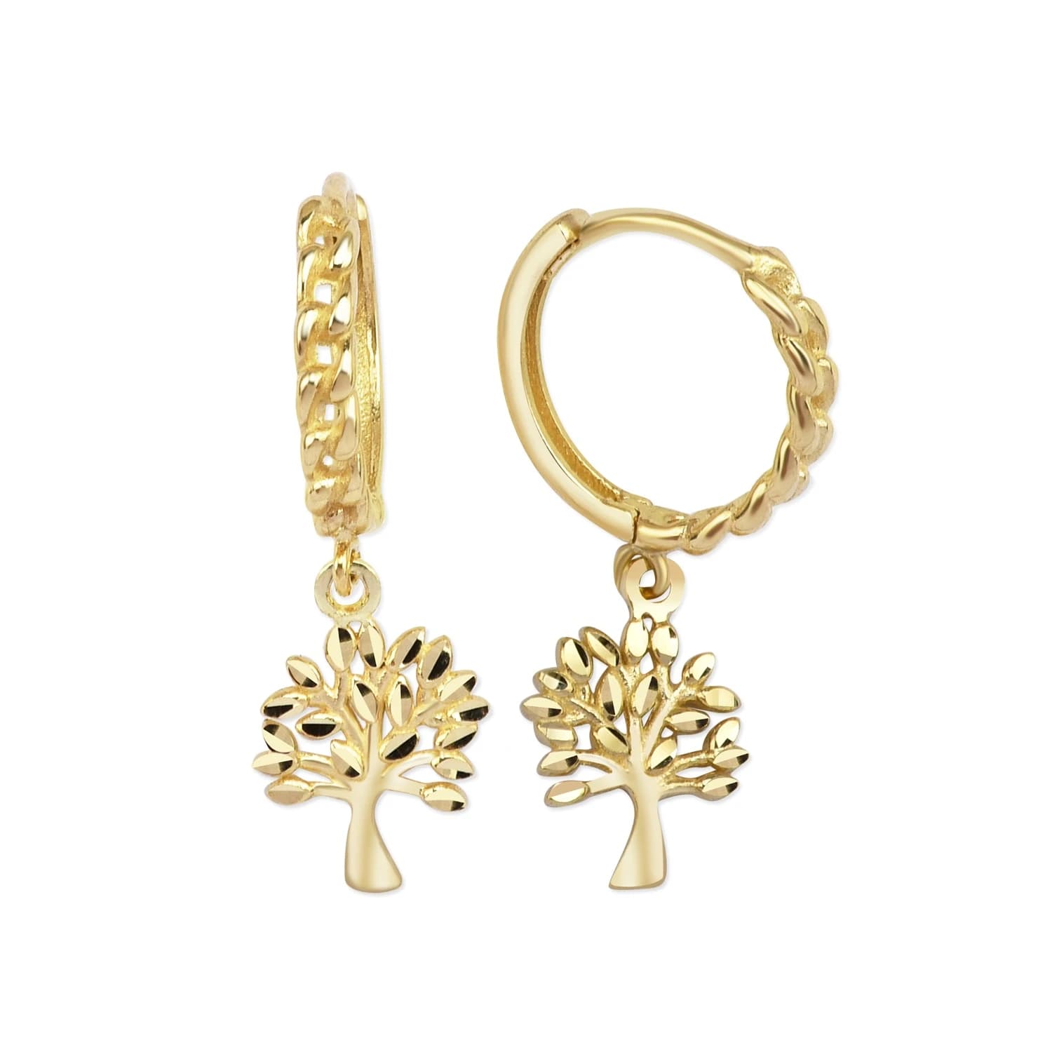 Детски висящи обеци от жълто злато - Image 1