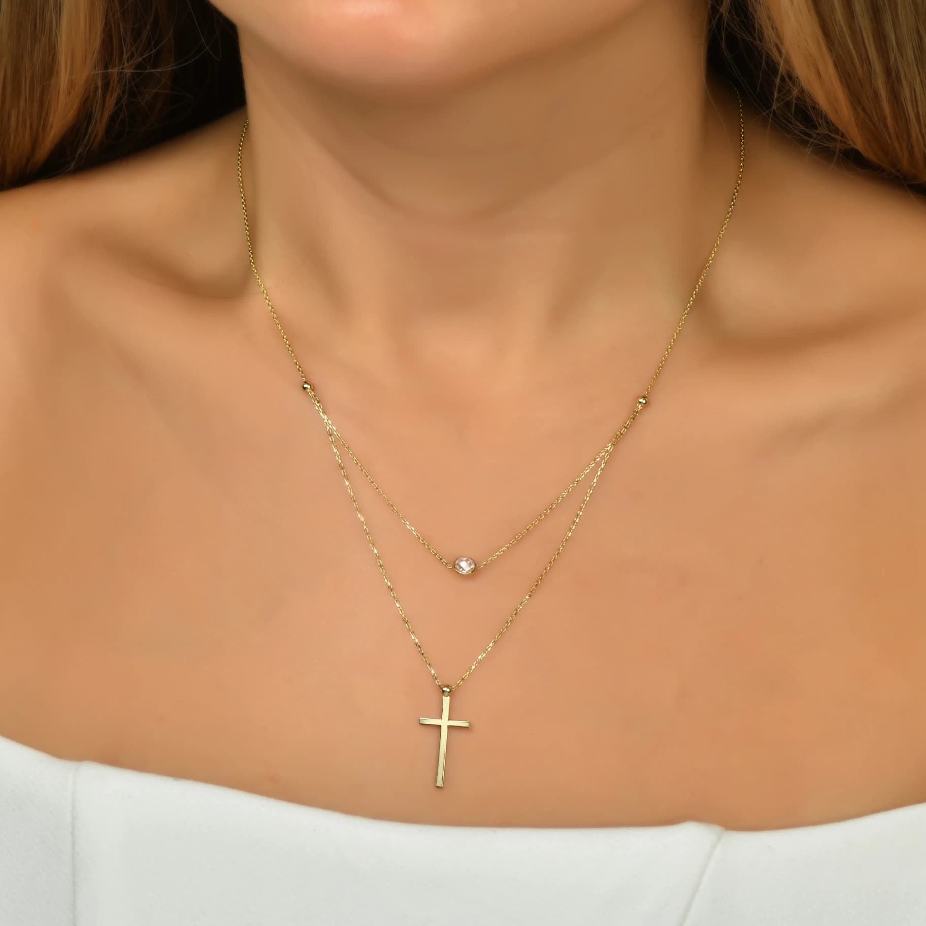 Дамски синджир с бели цирконий - Image 2