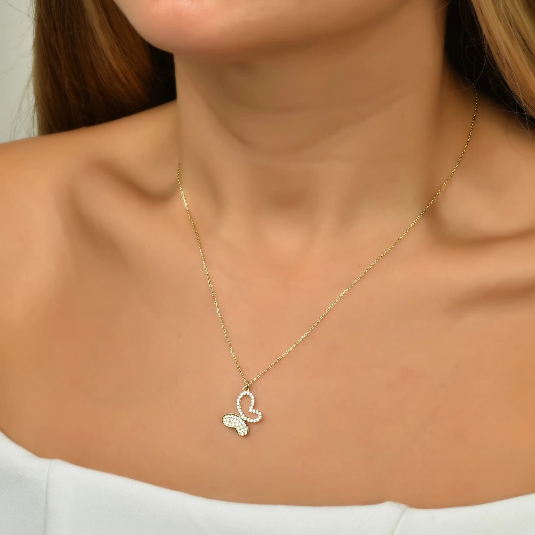 Дамски синджир с бели цирконий - Image 2