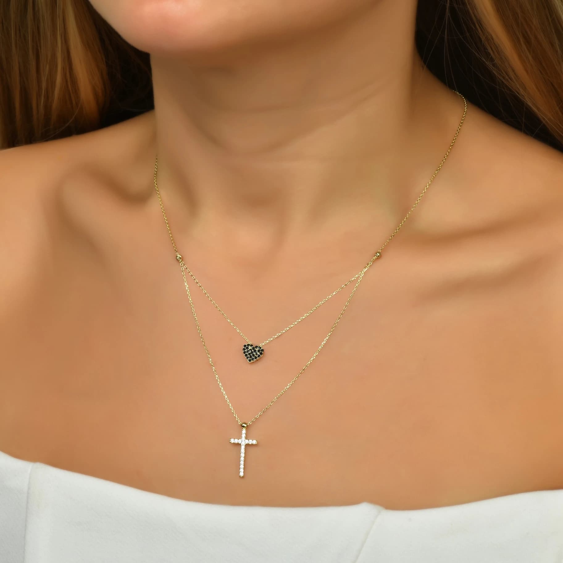 Дамски синджир с бели цирконий - Image 2