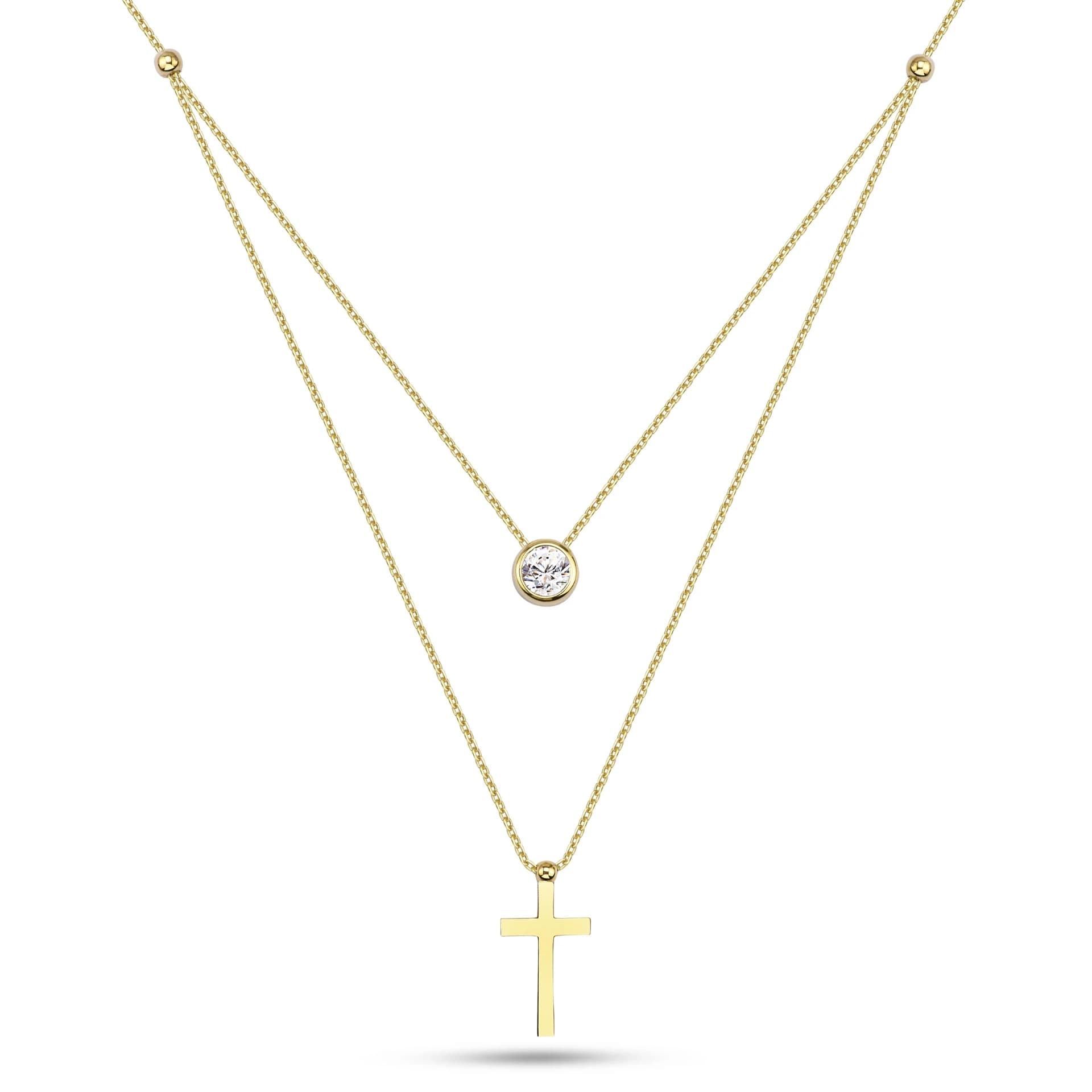 Дамски синджир с бели цирконий - Image 1