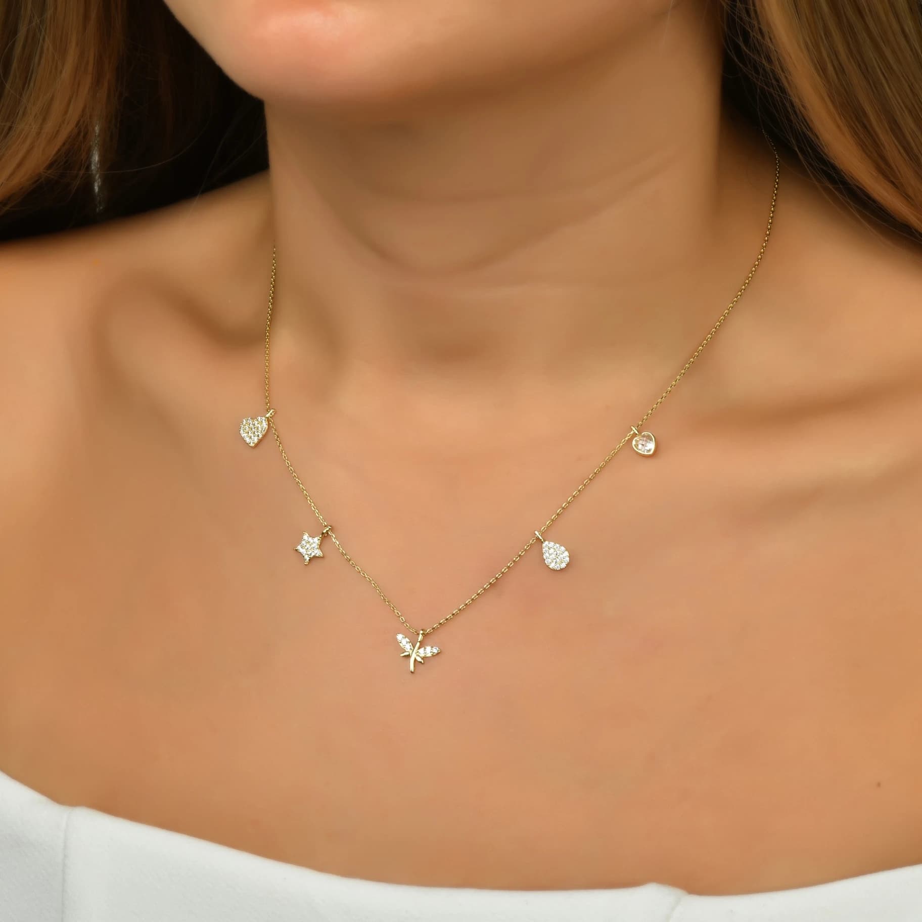 Дамски синджир с бели цирконий - Image 2