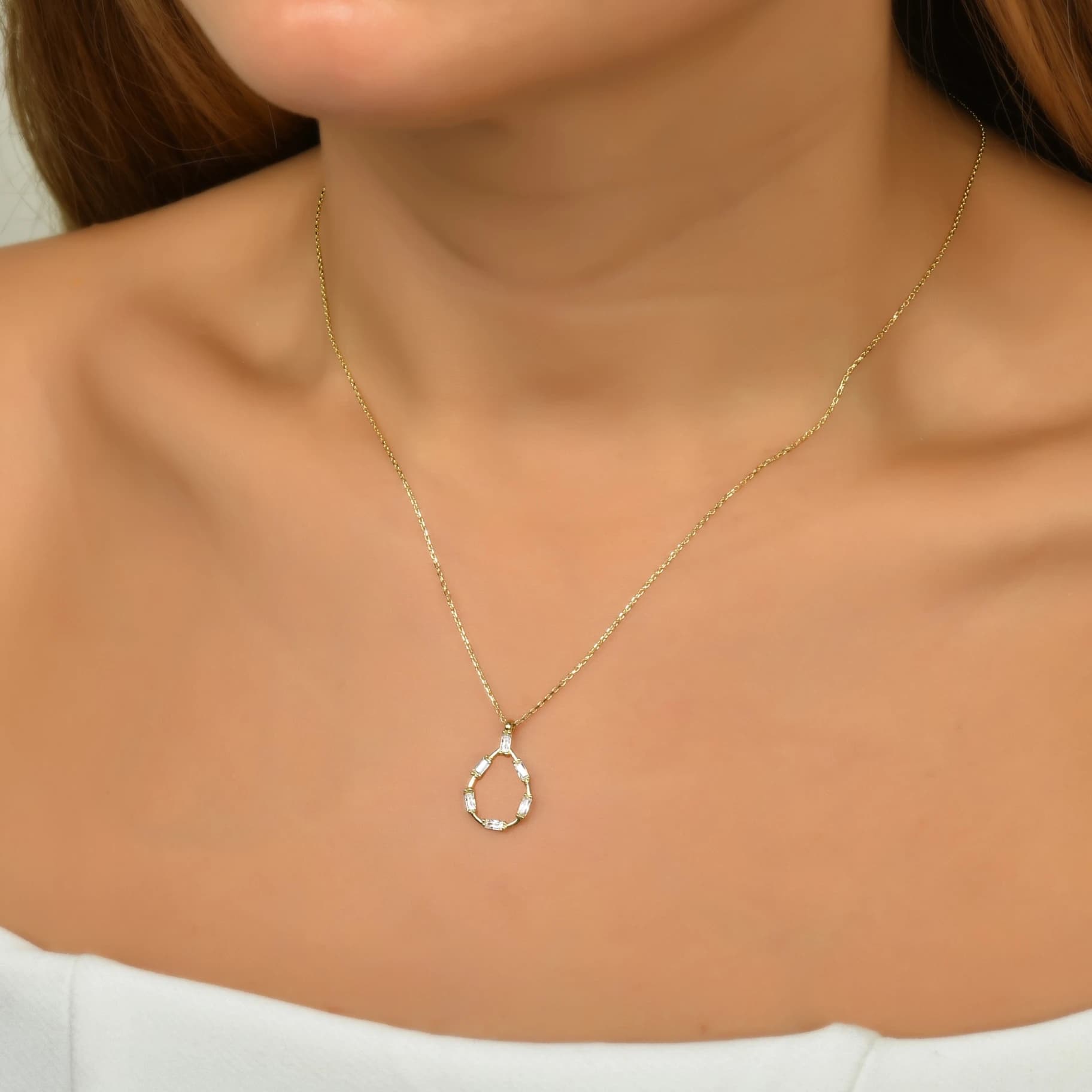 Дамски синджир с бели цирконий - Image 2