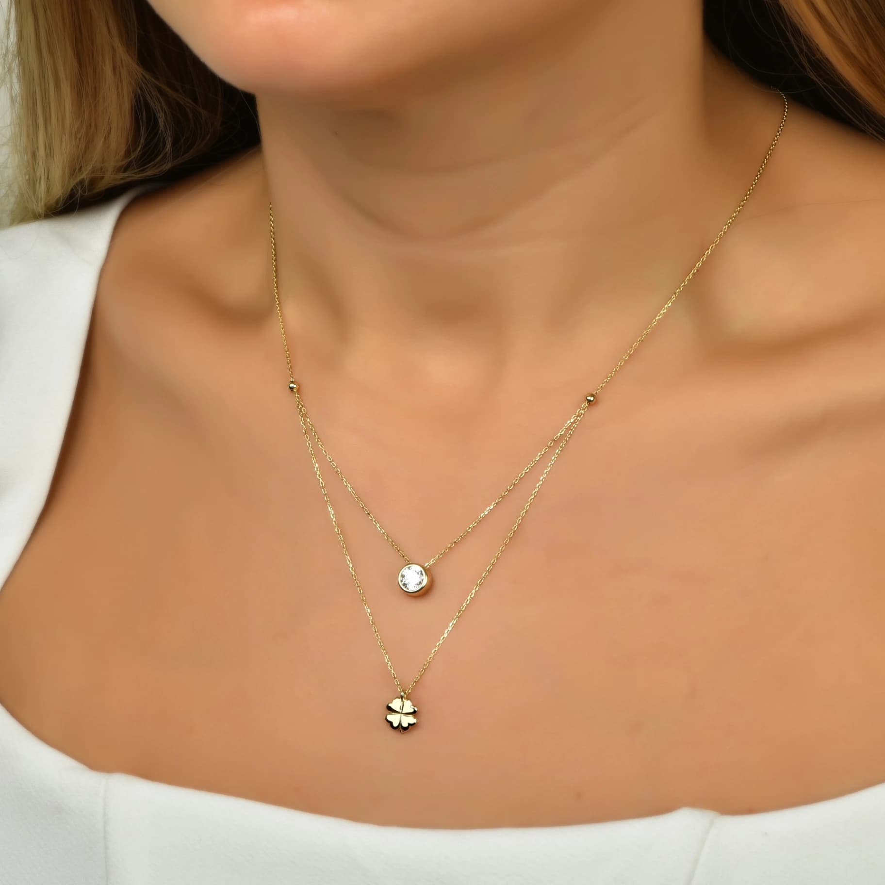 Дамски синджир с бели цирконий - Image 2