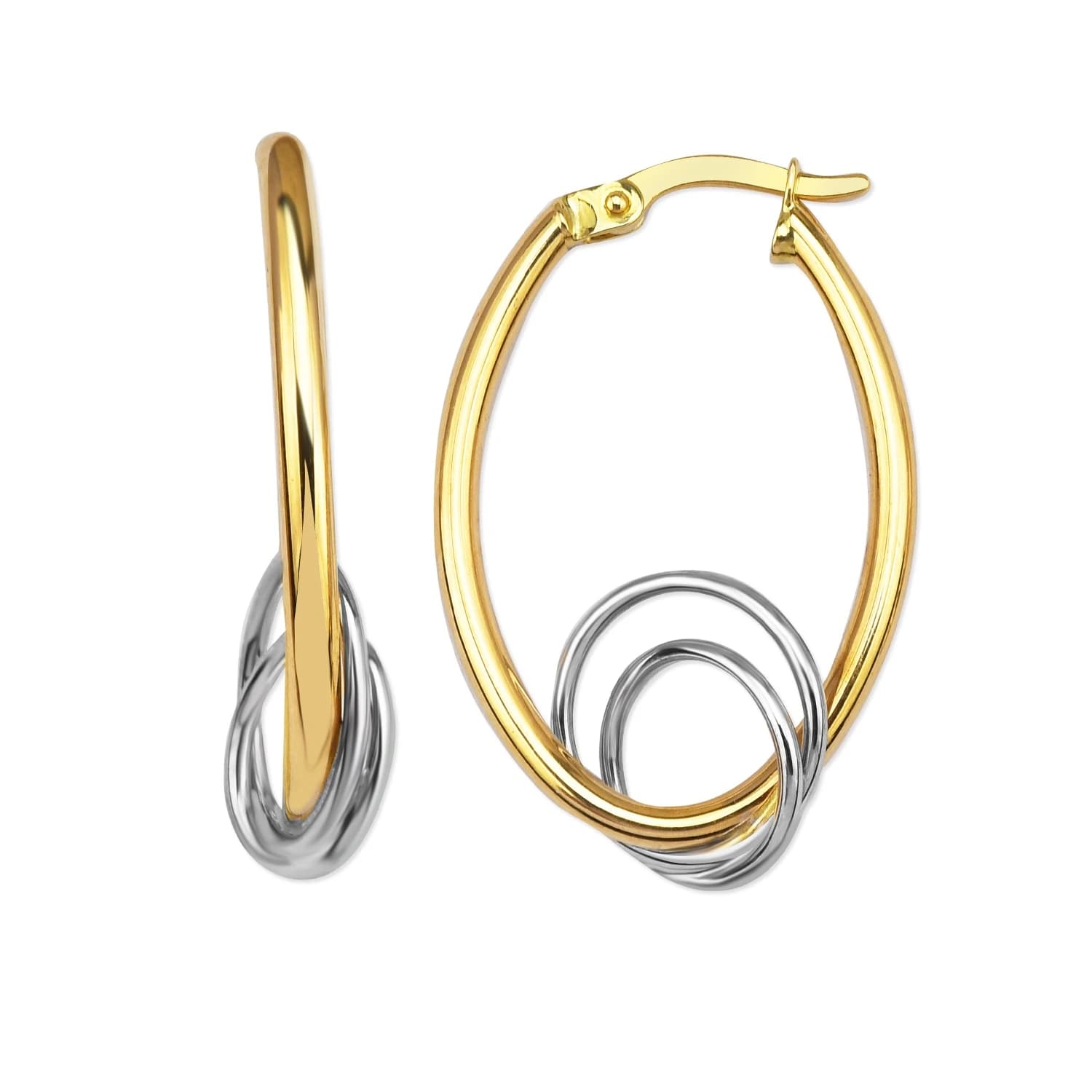 Обеци от бяло и жълто - Image 1