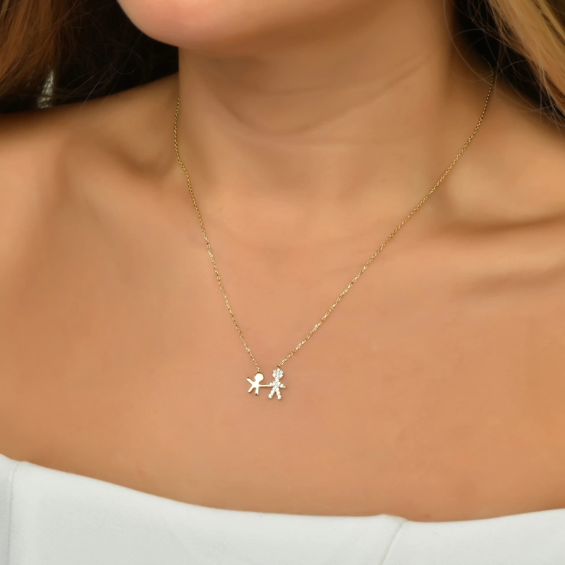 Дамски синджир с бели цирконий - Image 2