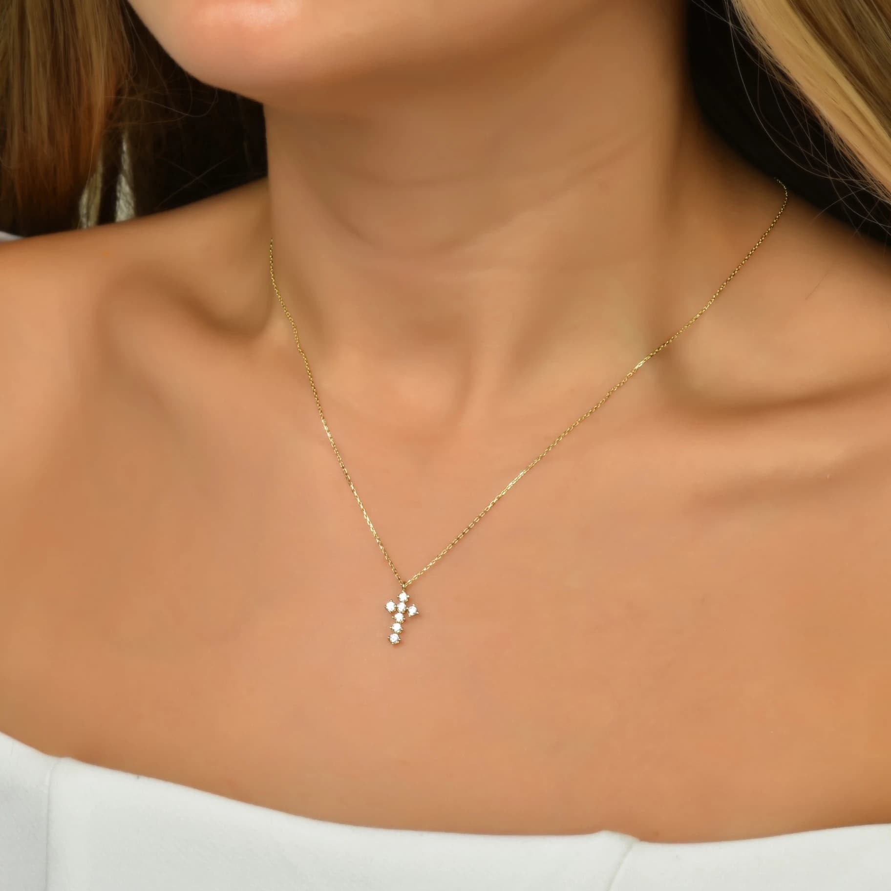 Дамски синджир с бели цирконий - Image 2