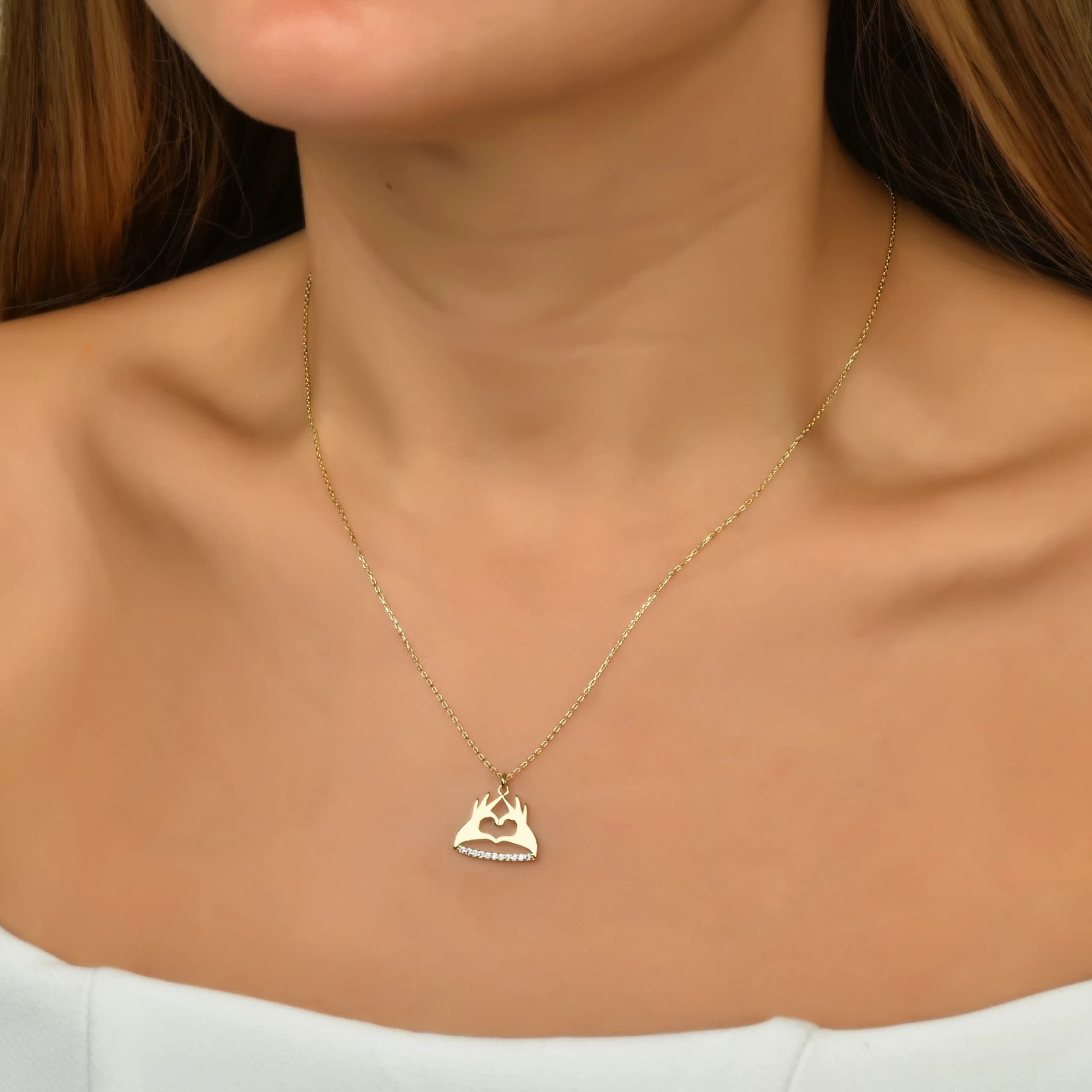 Дамски синджир с бели цирконий - Image 2