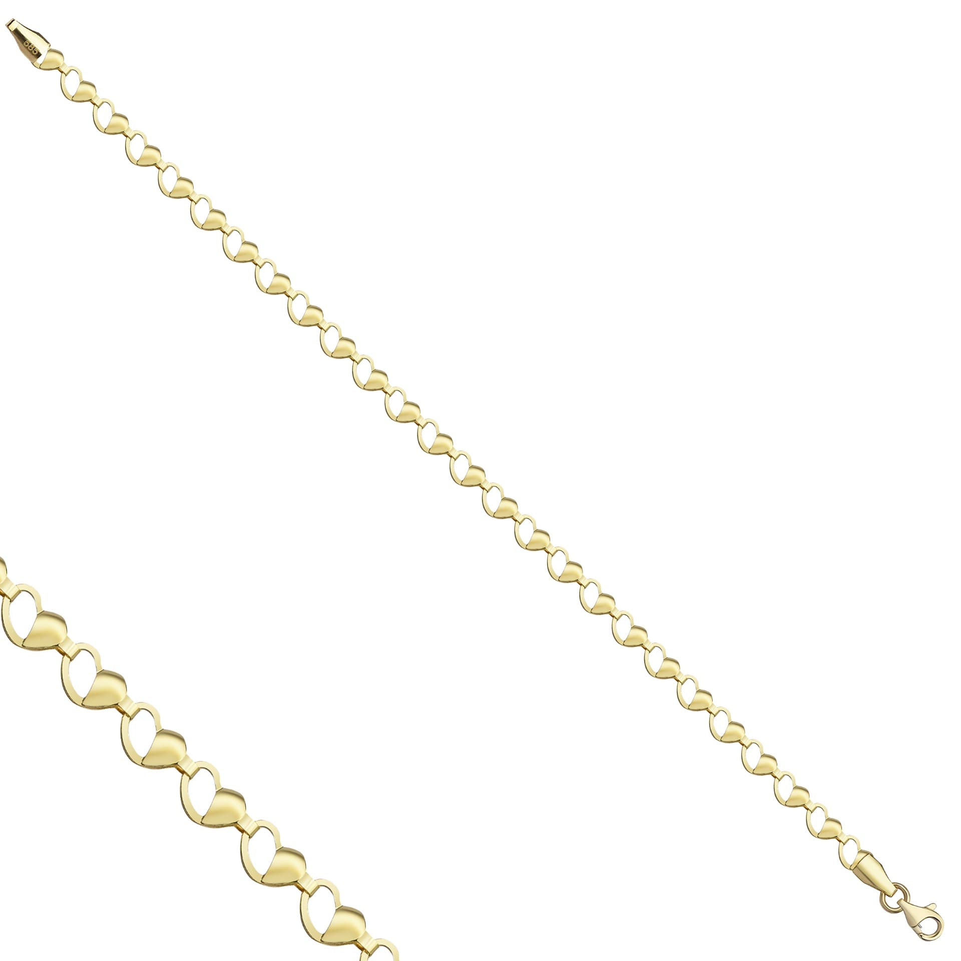 Гривна от жълто злато плетка сърце - Image 1