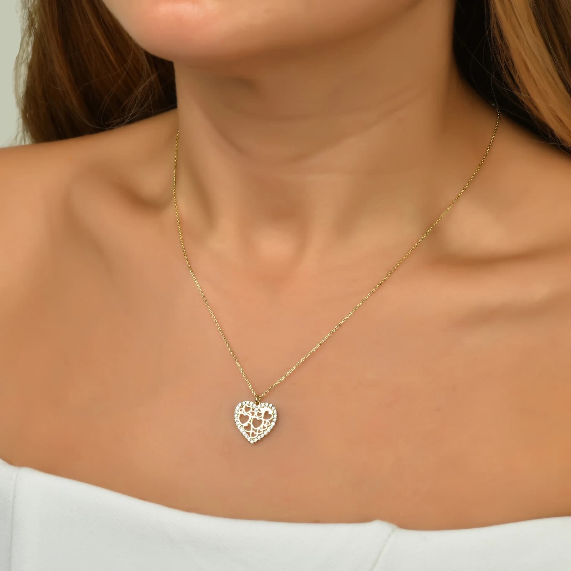 Дамски синджир с бели цирконий - Image 2