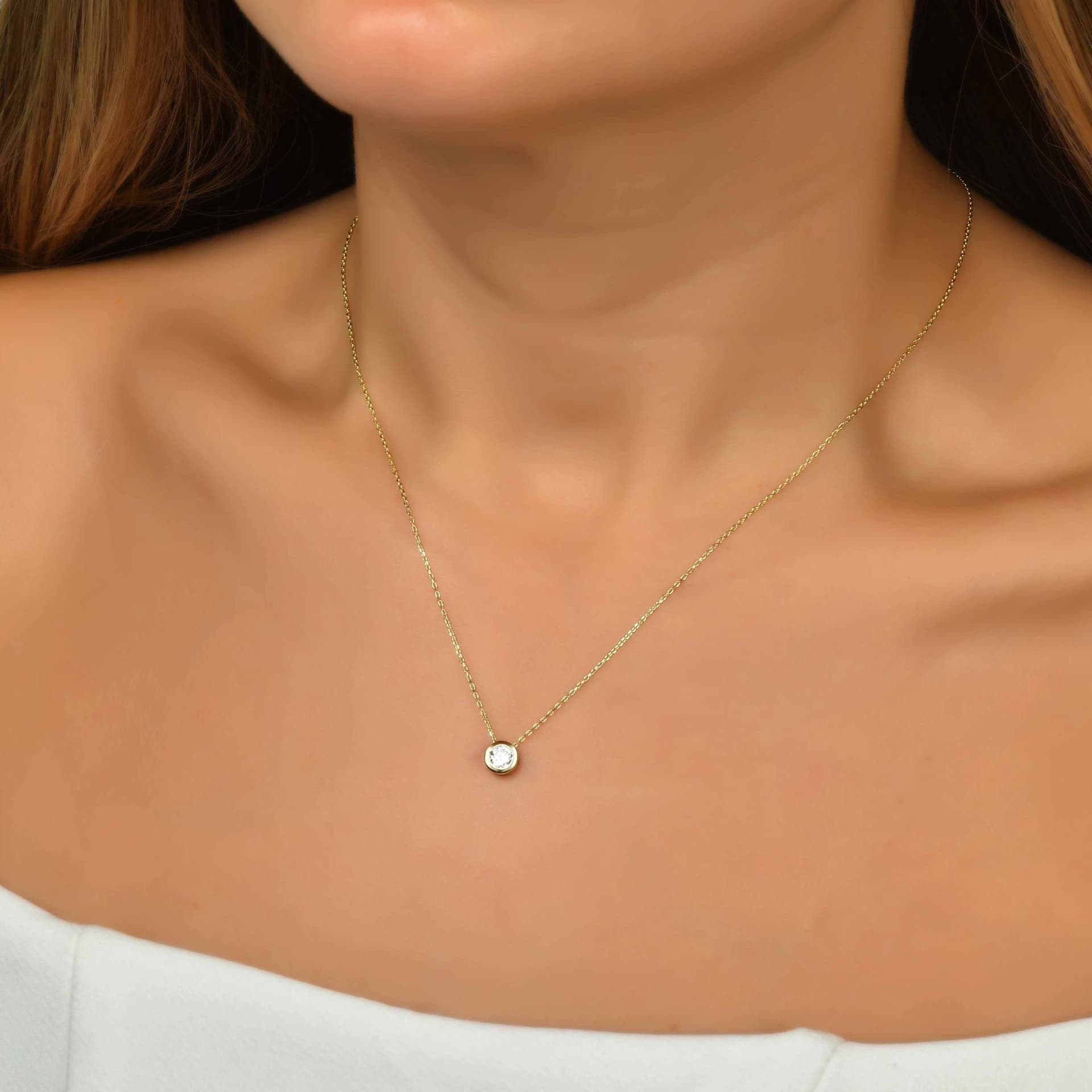 Дамски синджир с бели цирконий - Image 2