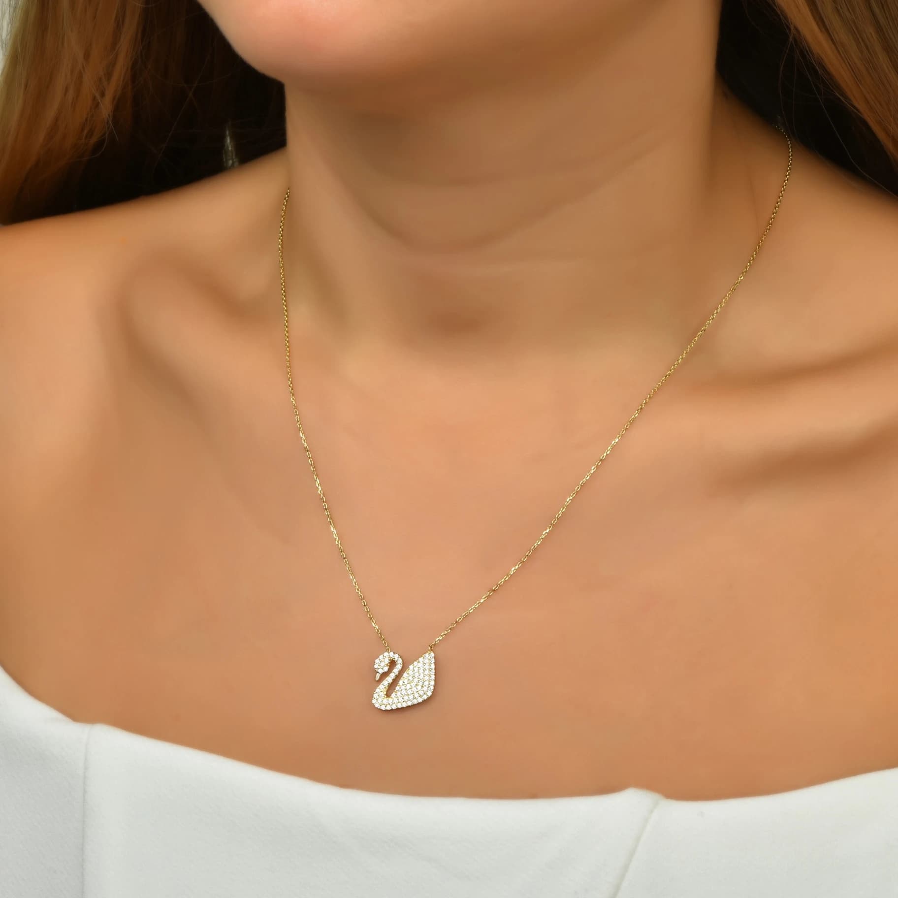 Дамски синджир с бели цирконий - Image 2