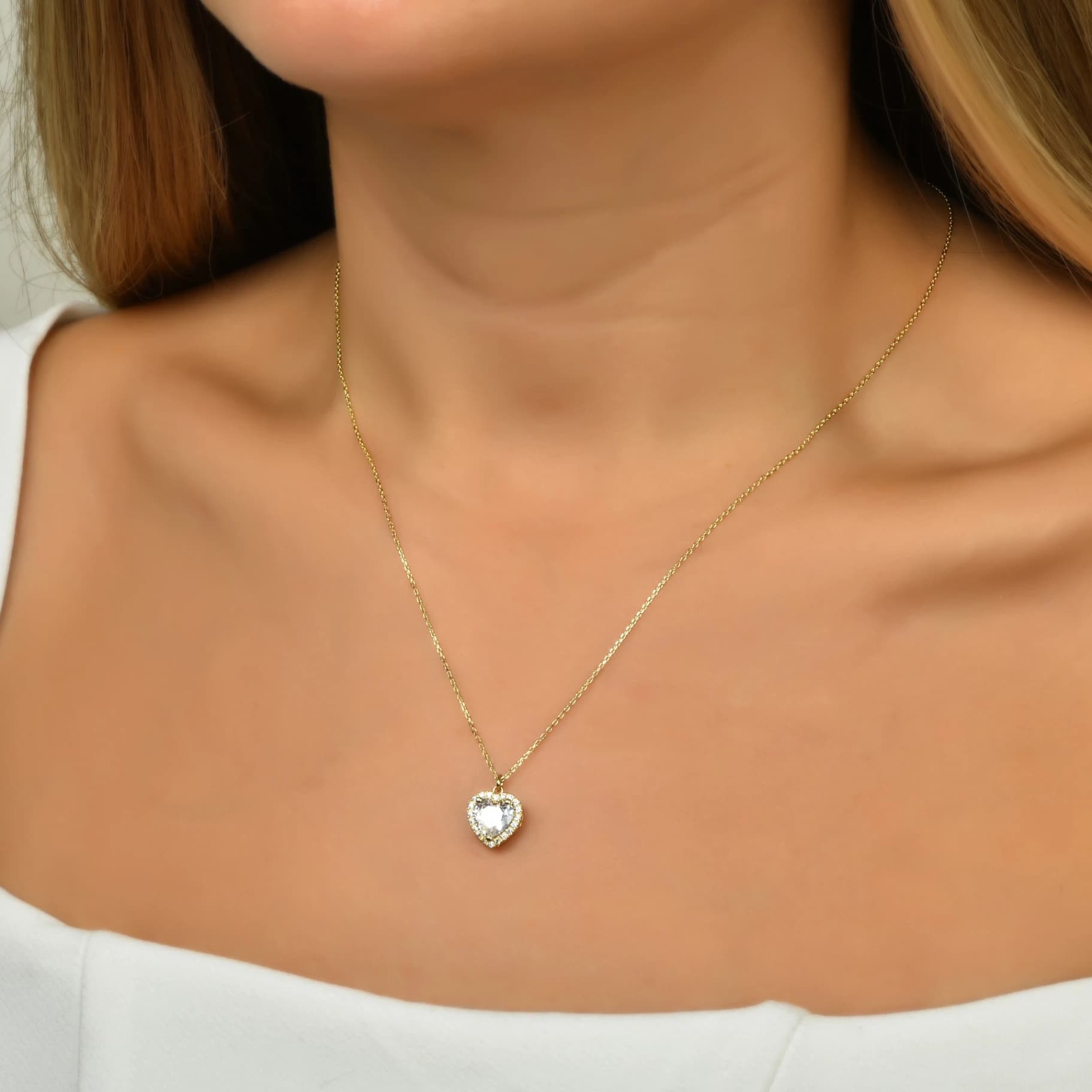 Дамски синджир с бели цирконий - Image 2