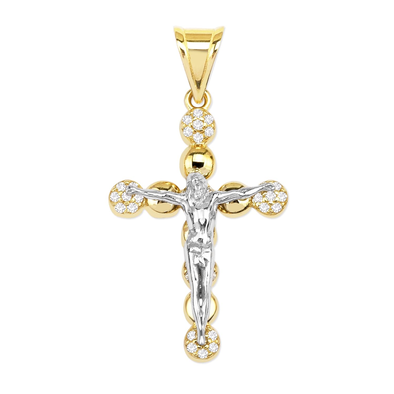 Златен кръст с бели цирконий - Image 1
