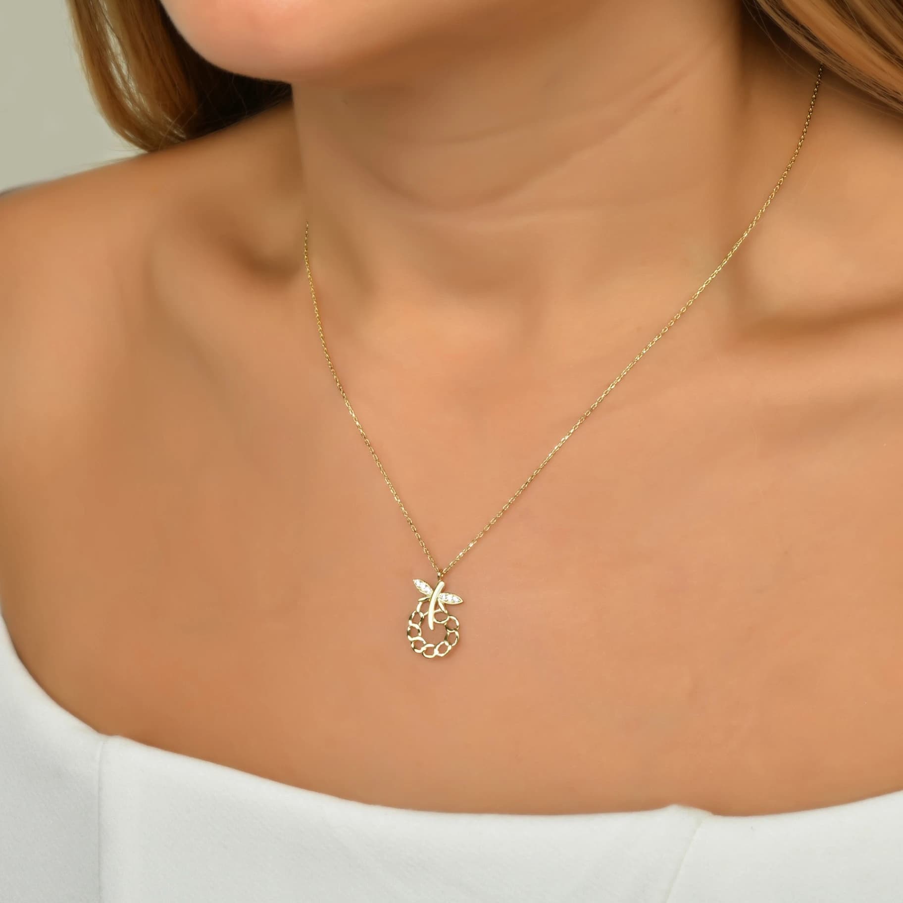 Дамски синджир с бели цирконий - Image 2