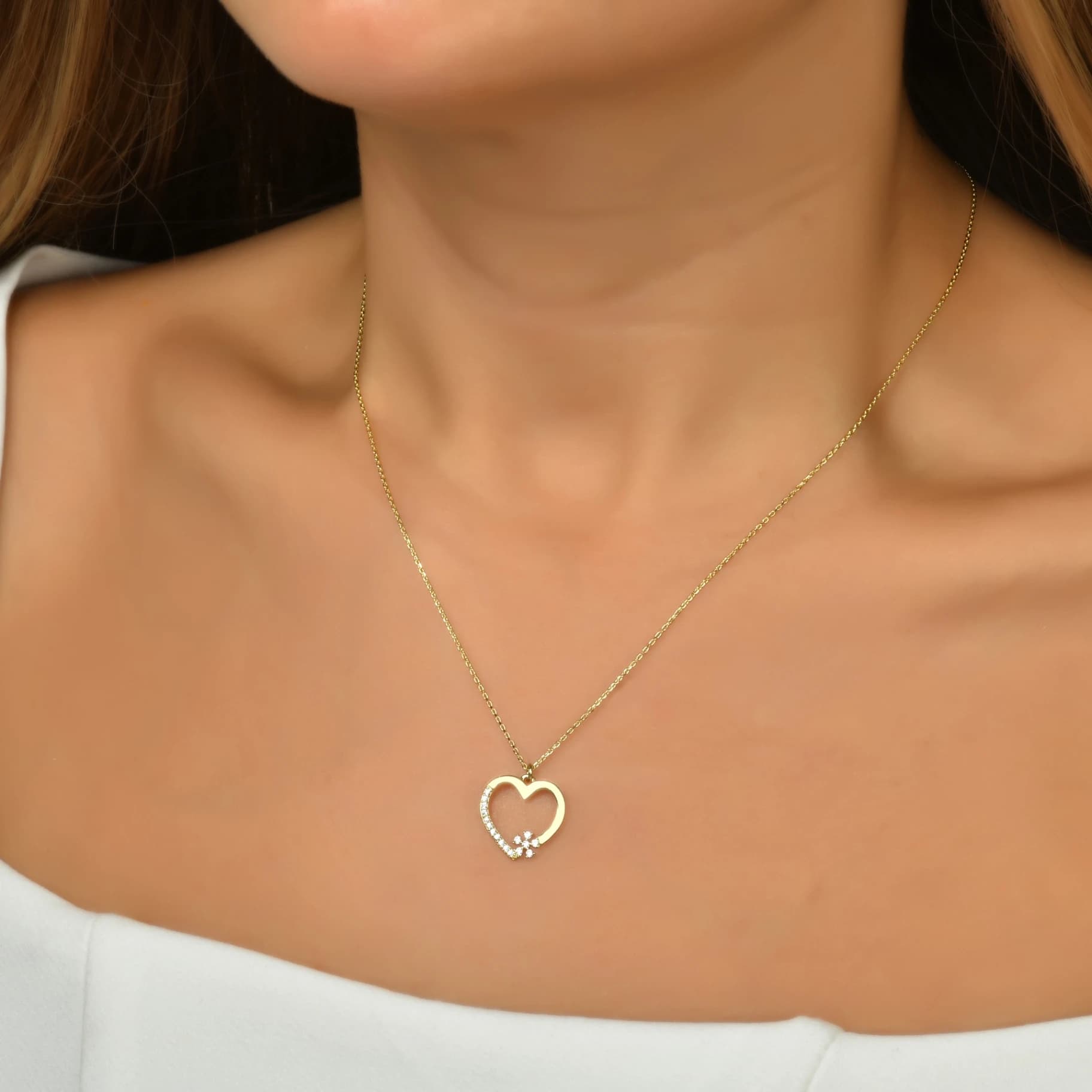 Дамски синджир с бели цирконий - Image 2