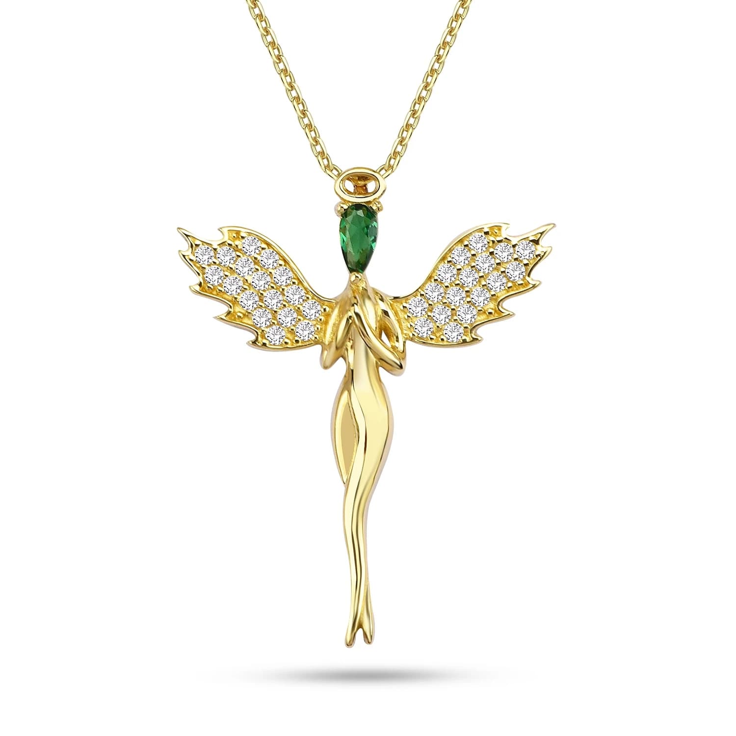 Дамски синджир с бели и зелени цирконий - Image 1