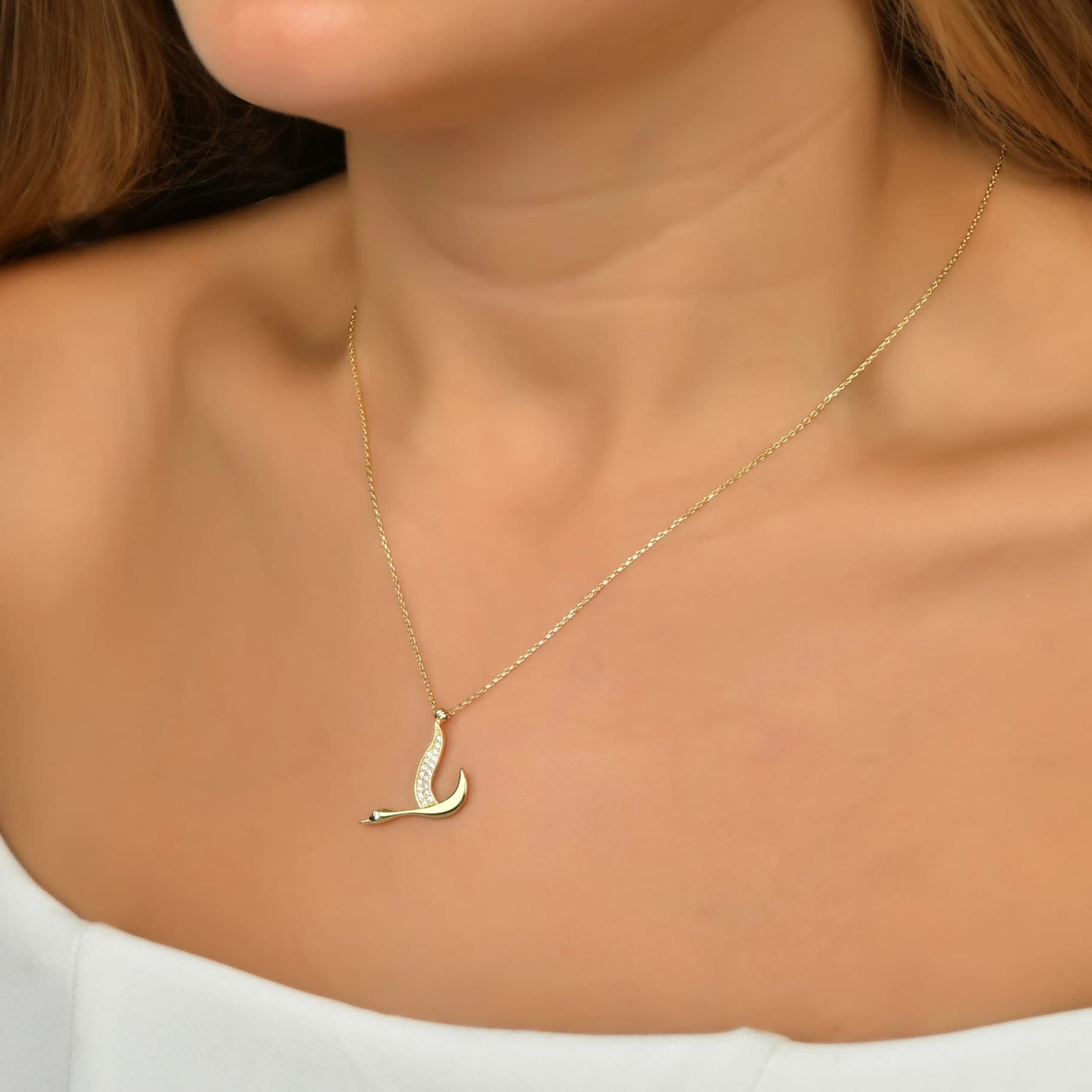 Дамски синджир с бели цирконий - Image 2