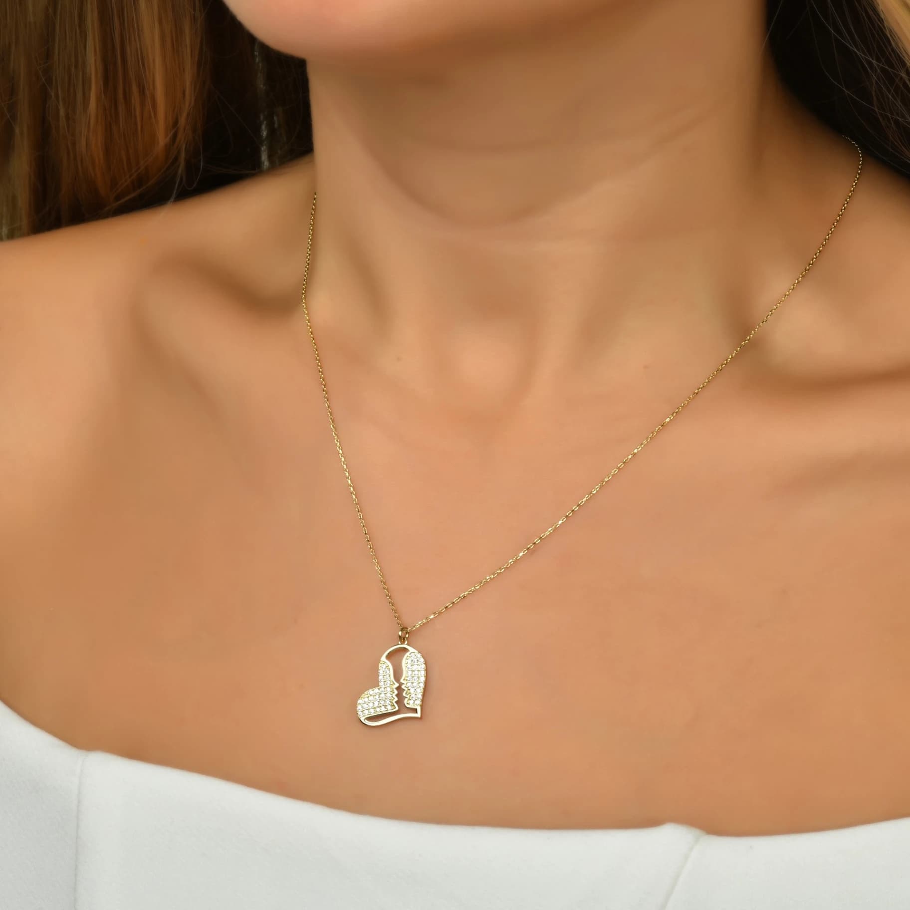 Дамски синджир с бели цирконий - Image 2